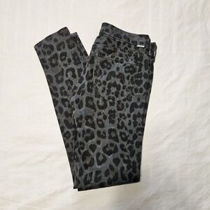 Mother Jeans Womens 27 Gray Leopard Print The Looker Paw Skinny Made USA